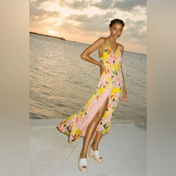 Hutch Glenne Matte Satin Wrap Dress - Picture 4 of 4